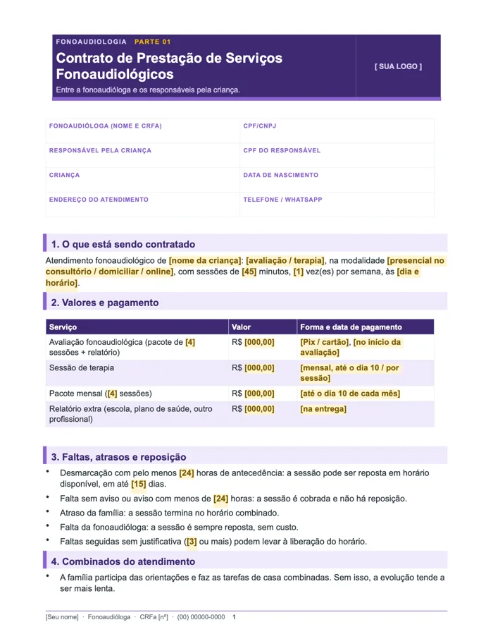 Contrato com a família (Word)